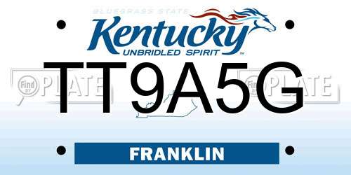 TT9A5G Kentucky License Plate