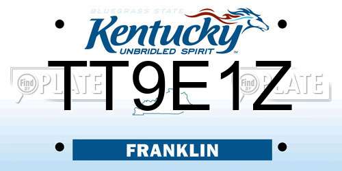 TT9E1Z Kentucky License Plate