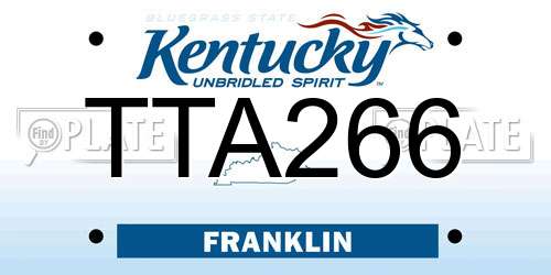 TTA266 Kentucky License Plate