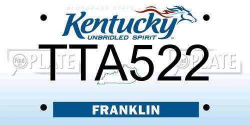 TTA522 Kentucky License Plate