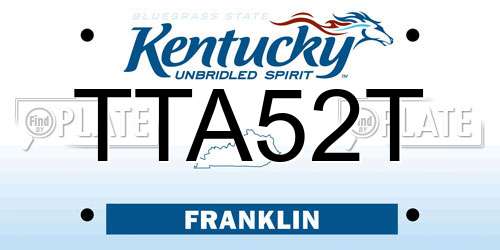 TTA52T Kentucky License Plate