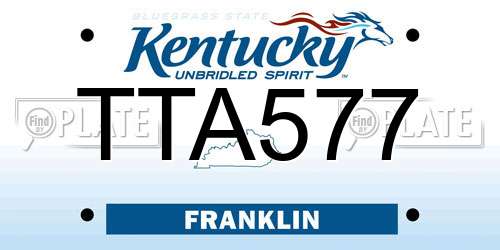 TTA577 Kentucky License Plate