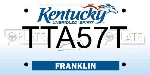TTA57T Kentucky License Plate