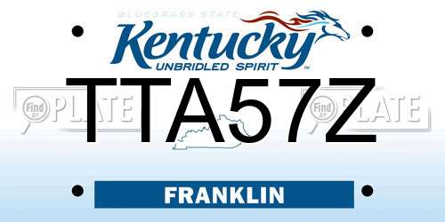 TTA57Z Kentucky License Plate