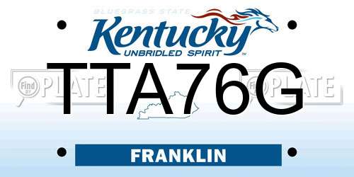 TTA76G Kentucky License Plate
