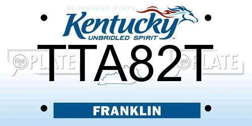 TTA82T Kentucky License Plate
