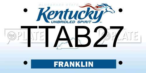 TTAB27 Kentucky License Plate