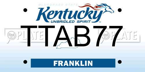 TTAB77 Kentucky License Plate