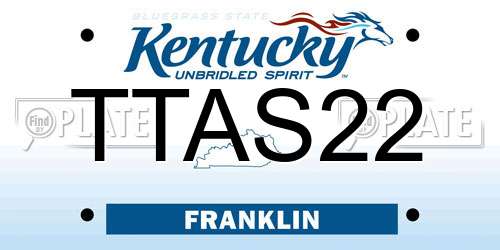 TTAS22 Kentucky License Plate