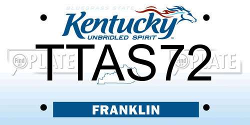 TTAS72 Kentucky License Plate