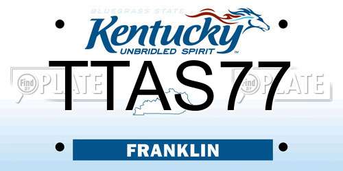 TTAS77 Kentucky License Plate