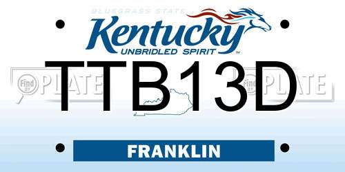 TTB13D Kentucky License Plate