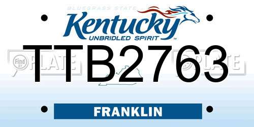 TTB2763 Kentucky License Plate