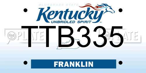 TTB335 Kentucky License Plate