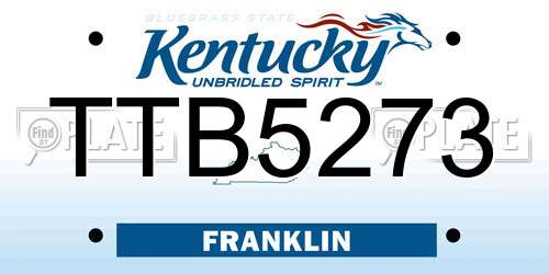 TTB5273 Kentucky License Plate