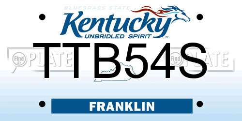 TTB54S Kentucky License Plate
