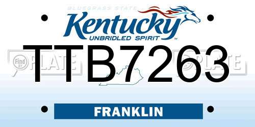 TTB7263 Kentucky License Plate