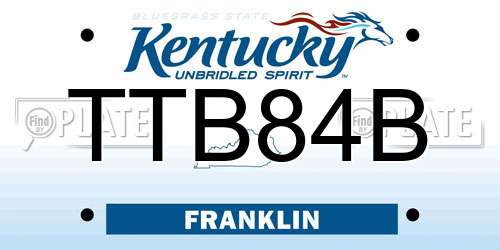 TTB84B Kentucky License Plate