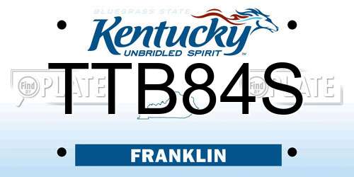 TTB84S Kentucky License Plate