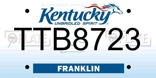 TTB8723 Kentucky License Plate