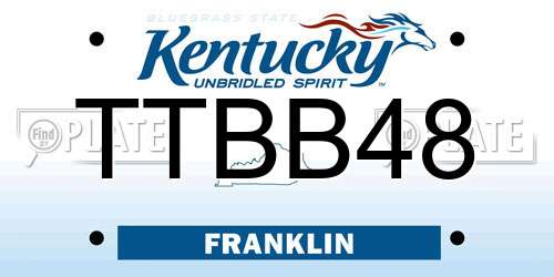TTBB48 Kentucky License Plate