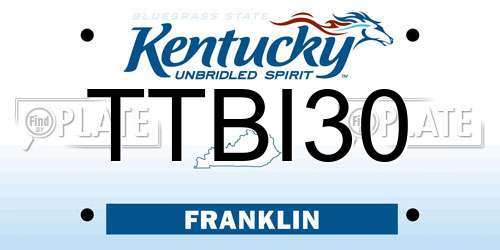 TTBI30 Kentucky License Plate