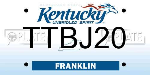 TTBJ20 Kentucky License Plate