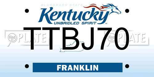 TTBJ70 Kentucky License Plate