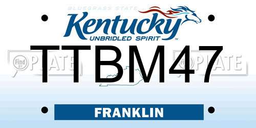 TTBM47 Kentucky License Plate