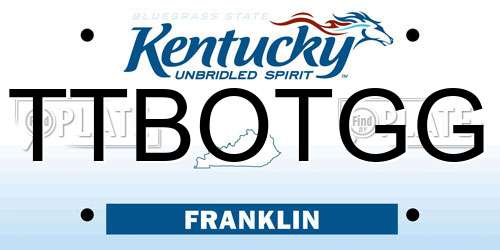 TTBOTGG Kentucky License Plate