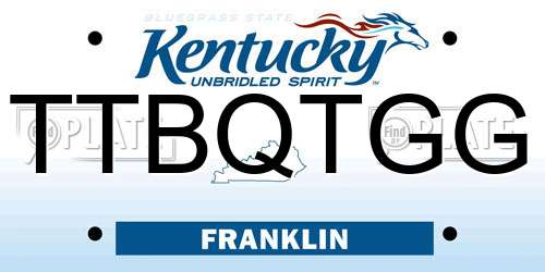 TTBQTGG Kentucky License Plate