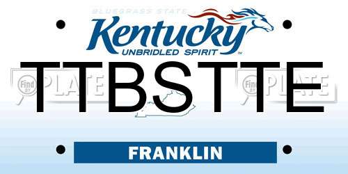 TTBSTTE Kentucky License Plate