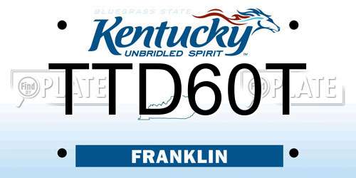 TTD60T Kentucky License Plate