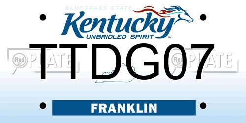 TTDG07 Kentucky License Plate