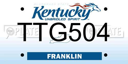 TTG504 Kentucky License Plate