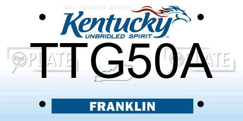 TTG50A Kentucky License Plate