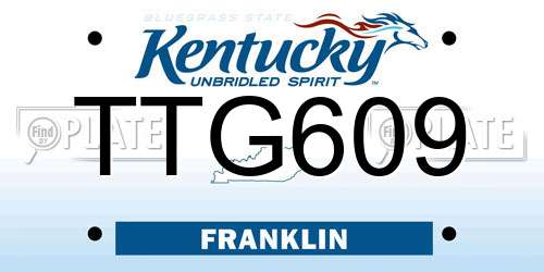 TTG609 Kentucky License Plate