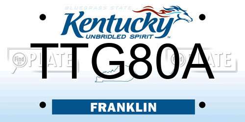 TTG80A Kentucky License Plate