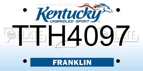 TTH4097 Kentucky License Plate