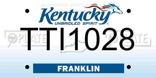 TTI1028 Kentucky License Plate