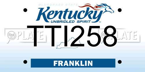 TTI258 Kentucky License Plate