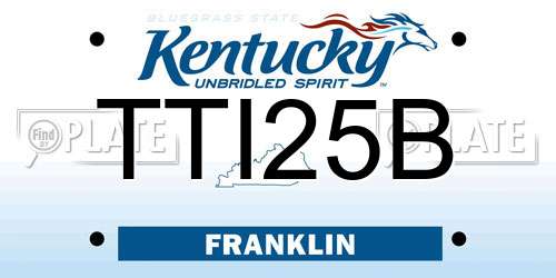 TTI25B Kentucky License Plate