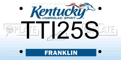 TTI25S Kentucky License Plate