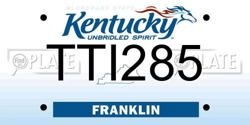 TTI285 Kentucky License Plate