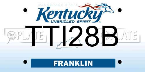 TTI28B Kentucky License Plate