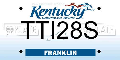 TTI28S Kentucky License Plate