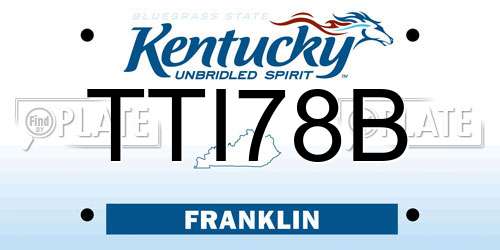 TTI78B Kentucky License Plate