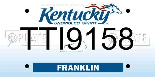 TTI9158 Kentucky License Plate