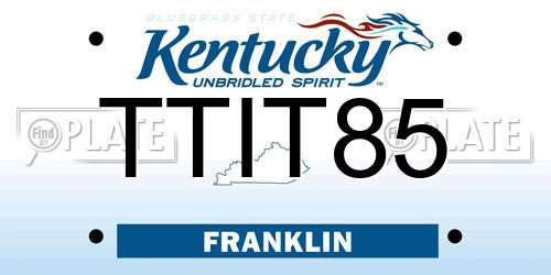 TTIT85 Kentucky License Plate
