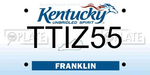 TTIZ55 Kentucky License Plate